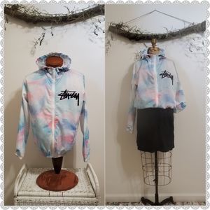 🦄HP!🦄Stussy | Pastel Tie Dye Skater Ski Hooded Men Women Windbreaker